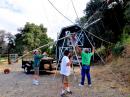 Raising the homebrew 3-band hex beam and mast